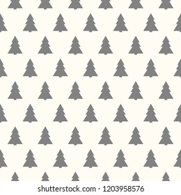 Wallpaper with hand Christmas trees. Vector.