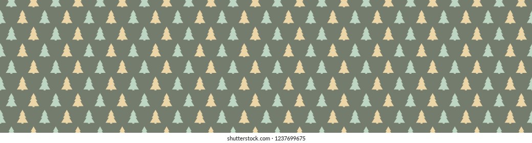 Wallpaper with hand Christmas trees. Vector.