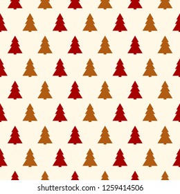 Wallpaper with hand Christmas trees. Vector.