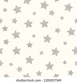 Wallpaper with hand drawn stars. Vector.