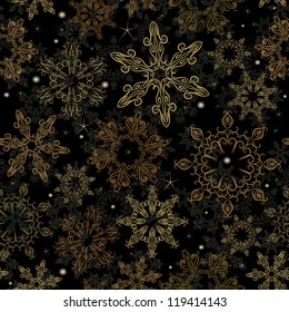Wallpaper with hand-drawn elegant snowflakes