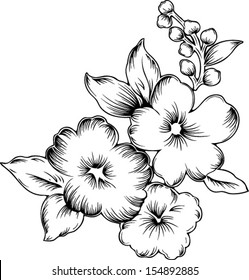 wallpaper with hand-drawn flowers.