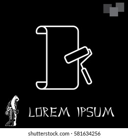 Wallpaper hanging process with roller. 