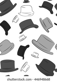 Wallpaper hats, headgear seamless pattern