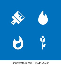 wallpaper icon. 4 wallpaper set with fire, brush and rose vector icons for web and mobile app