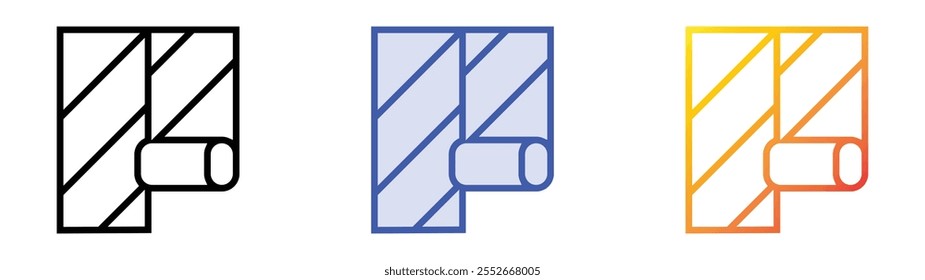 wallpaper icon. Linear, Blue Fill and Gradient Style Design Isolated On White Background