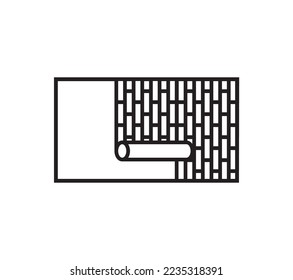 Bildschirmhintergrund. Linoleum Vektorlinearem Symbol auf weißem Hintergrund für Web-App-Logo-Design - Symbolvektor.