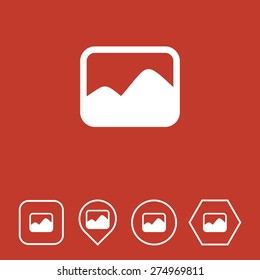Wallpaper Icon on Flat UI Colors with Different Shapes. Eps-10.