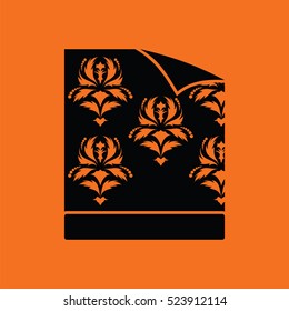 Wallpaper icon. Orange background with black. Vector illustration.