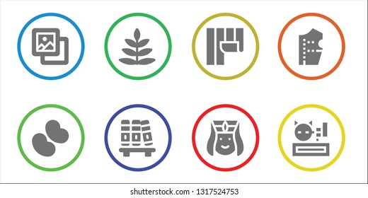 wallpaper icon set. 8 filled wallpaper icons.  Simple modern icons about  - Background, Jelly beans, Fern, Bookshelf, Wallpaper, Armenian, Pattern design, Meow