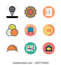 wallpaper icon set. vector set about color palette, star, canvas and watercolor icons set.