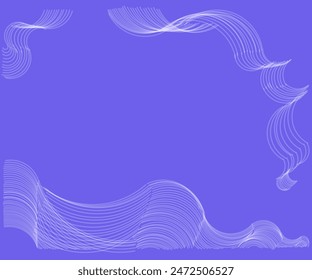 Wallpaper illustration design of purple background with wavy fine white yarn pattern