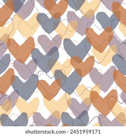 Wallpaper illustration with diverse hearts, gay pride background print.   Diverse hearts background print. 