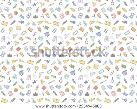 Wallpaper illustrations related to teaching materials tools