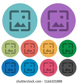 Wallpaper image darker flat icons on color round background