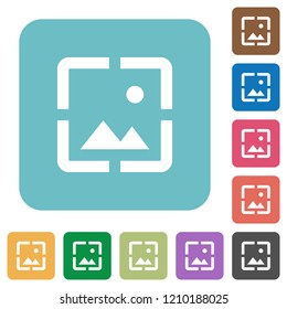Wallpaper image white flat icons on color rounded square backgrounds