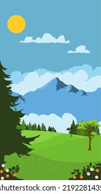 Wallpaper landscape Nature and minimalist illustration 