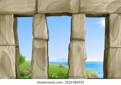 Paisagem de papel de parede com pedra dolmen