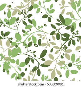 Wallpaper With Leave. Vector Seamless Pattern.