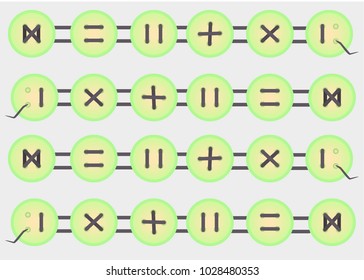 Wallpaper with lines of buttons