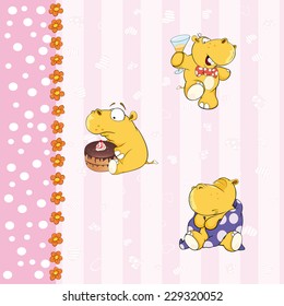 wallpaper with little hippos 