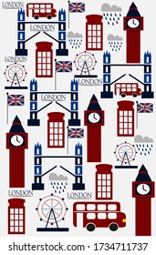 Wallpaper London With Bridge, Bus, Big Band, Union Flag, Rain And More,.