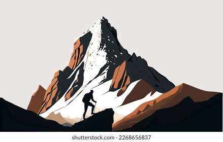 wallpaper with man climbing mountains, overcoming challenges