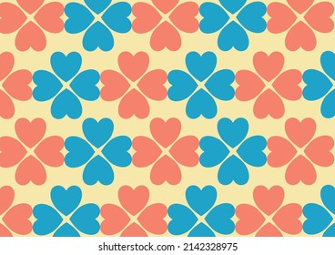 Wallpaper material with clover pattern arranged