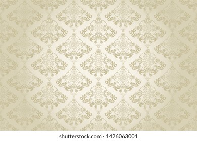 Wallpaper in modern style on background. Floral ornament on background. Trendy vector wallpaper. Abstract repeat background