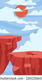 Fondo de escritorio de la ilustración plana de la montaña Cliff 