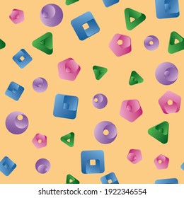 Papel de escritorio para el vivero. Resumen Fondo Multicolor Geométrico Sin Marea. Gradientes altos saturados. Formas geométricas diferentes
