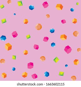 Wallpaper for the nursery. Abstract seamless background. Noise structure with polyhedrons. Vector image