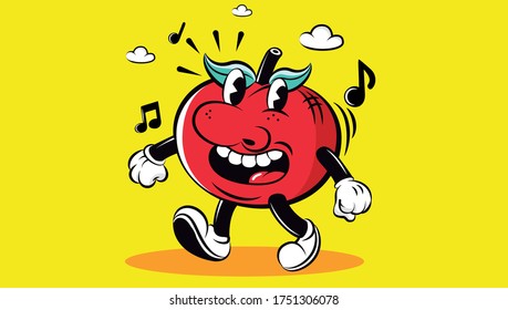 WALLPAPER ONE TOMATO VEGETABLE CARTOON 