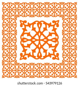 Wallpaper Orange Pattern Ornament Frame Border 