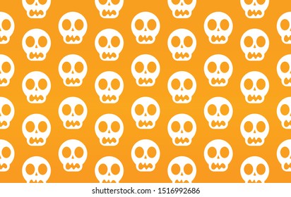 Wallpaper Orange Skull  Halloween pattern. vector skull. background skull.