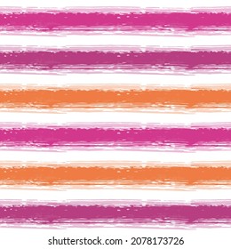 For wallpaper. Paintbrush lines horizontal seamless texture for backdrop.  Painted Watercolor Style Texture. Cloth, Linen, Textile Print Design Background.