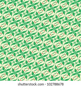 wallpaper pattern beige with green ornament