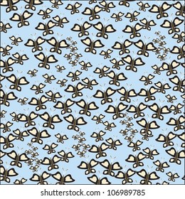 wallpaper pattern blue with butterfly ornament