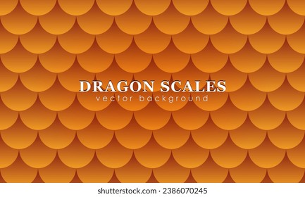Wallpaper with pattern of golden dragon, mermaid or fish scales, snake or reptile skin texture for desktop, packaging, wrapping paper. Abstract background with yellow roof tiles or honeycomb