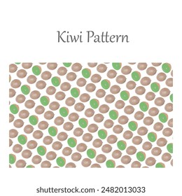 Wallpaper, pattern: Kiwi cartoon, cut and full kiwi fruits. 