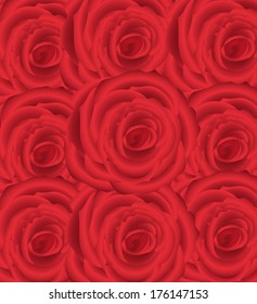 wallpaper pattern with of  red roses on white background