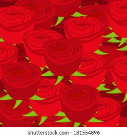 wallpaper pattern with of red roses on white background