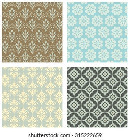Wallpaper Pattern Set - Set of 4 pattern swatches.  Swatches are also included in swatches window.  Colors are global for easy editing.