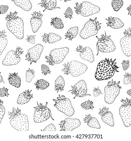 Wallpaper pattern, sketch of strawberry