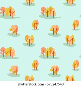 Wallpaper pattern of spring forest in vector.