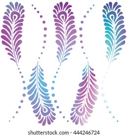 Wallpaper with peacock feathers. Abstract decorative wallpaper. Seamless pattern. Stock vector.
