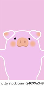 wallpaper pink piglets vector design