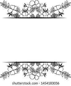 Wallpaper of posters with decor of floral frame, beautiful shape. Vector