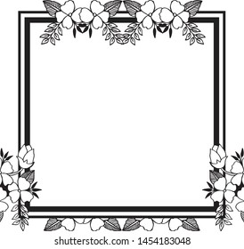 Wallpaper of posters with decor of floral frame, beautiful shape. Vector