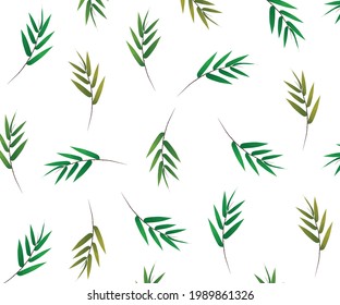 Wallpaper of  random bamboo leaves pattern